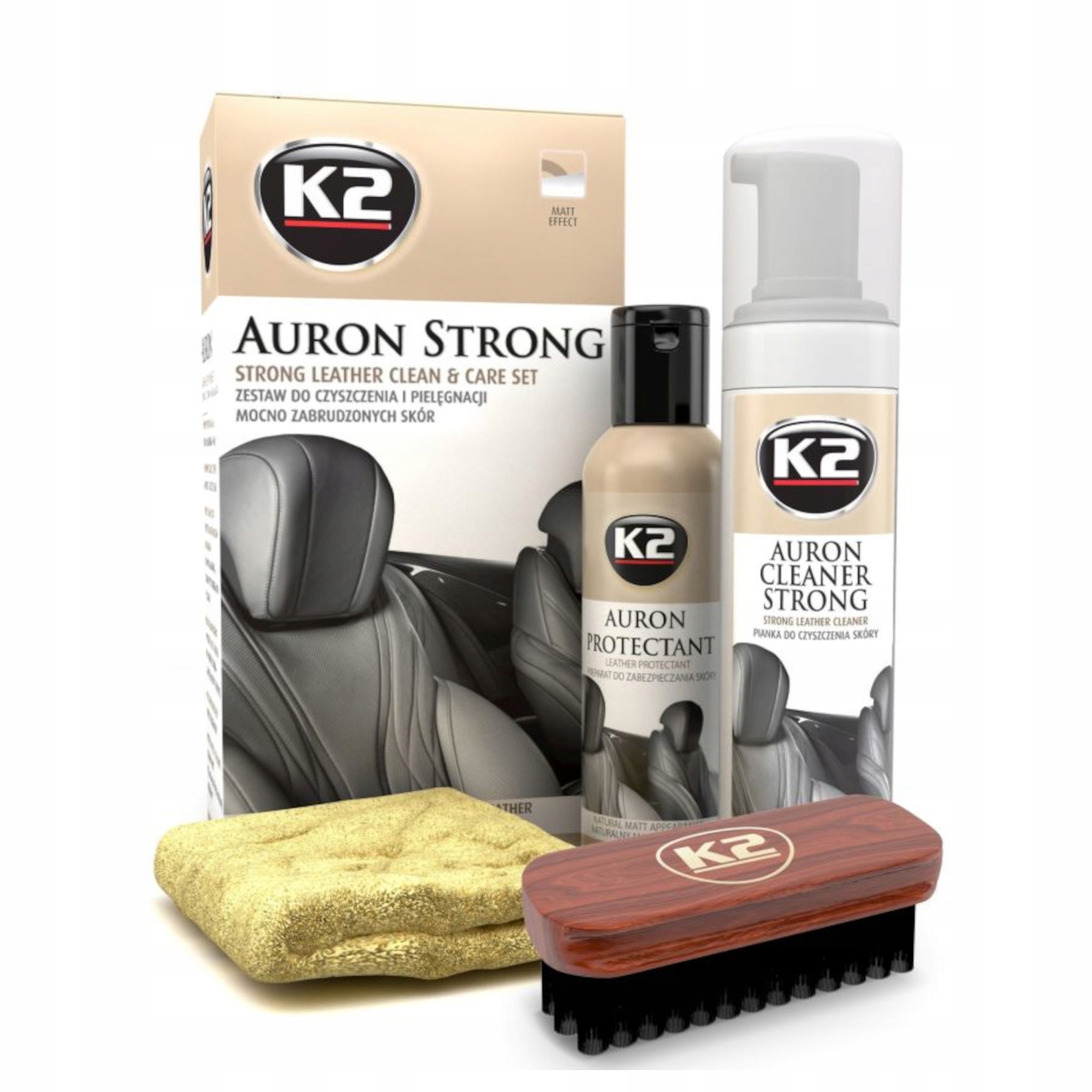 K2 Auron Strong Mocny Zestaw Do Czyszczenia Pielęgnacji Skóry