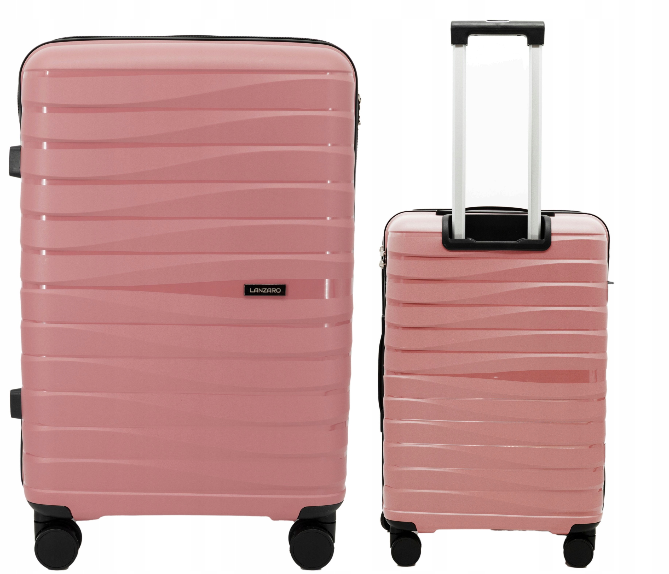 Walizka Średnia Niezniszczalna Polipropylen Lekka Tsa Lanzaro 61L Rose Gold