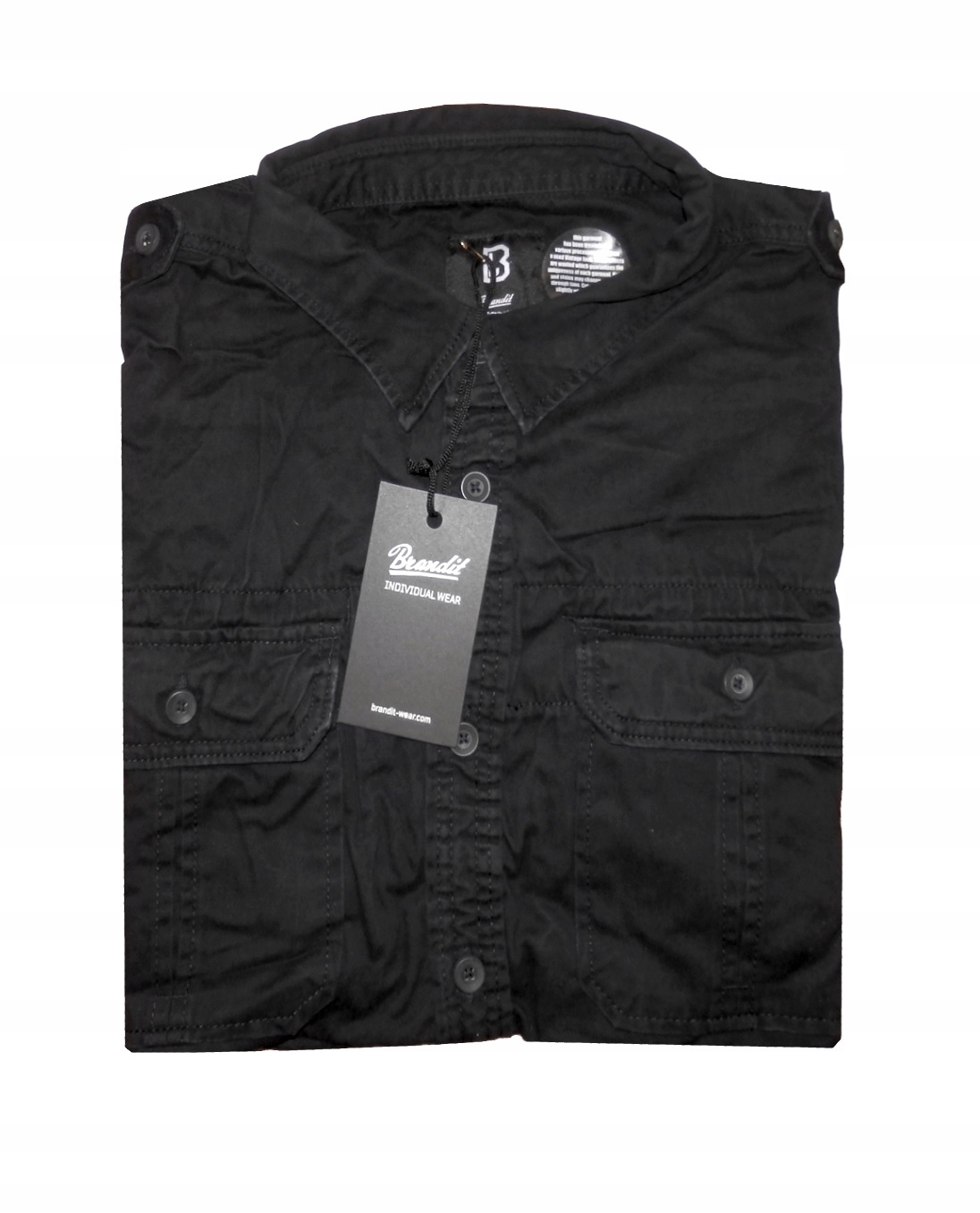 KOSZULA MĘSKA BRANDIT VINTAGE BAWEŁNA CZARNA XXL Wzór dominujący bez wzoru