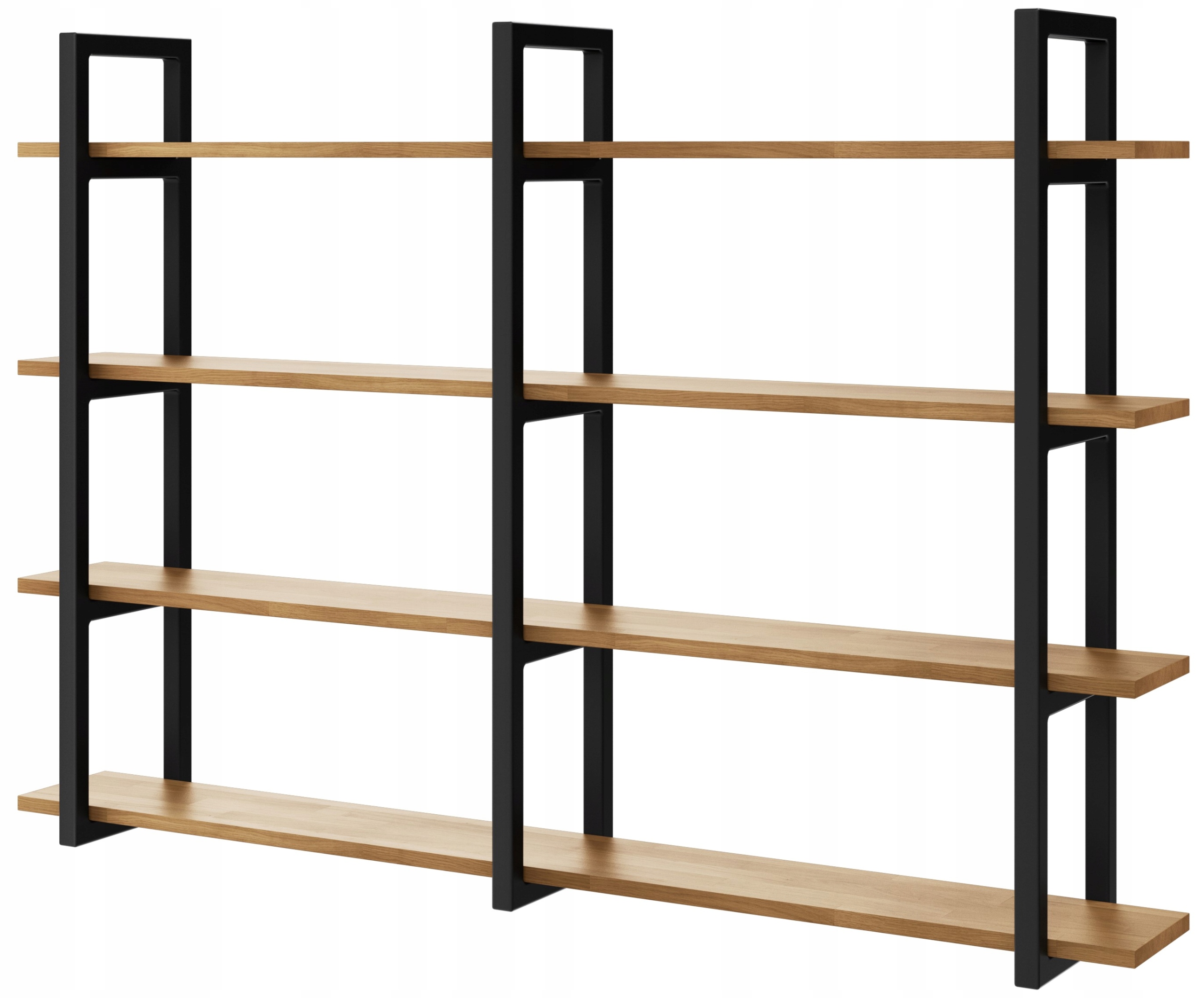 Závěsná nástěnná police loft industrial dubová Medium D4+R 160x20 na knihy