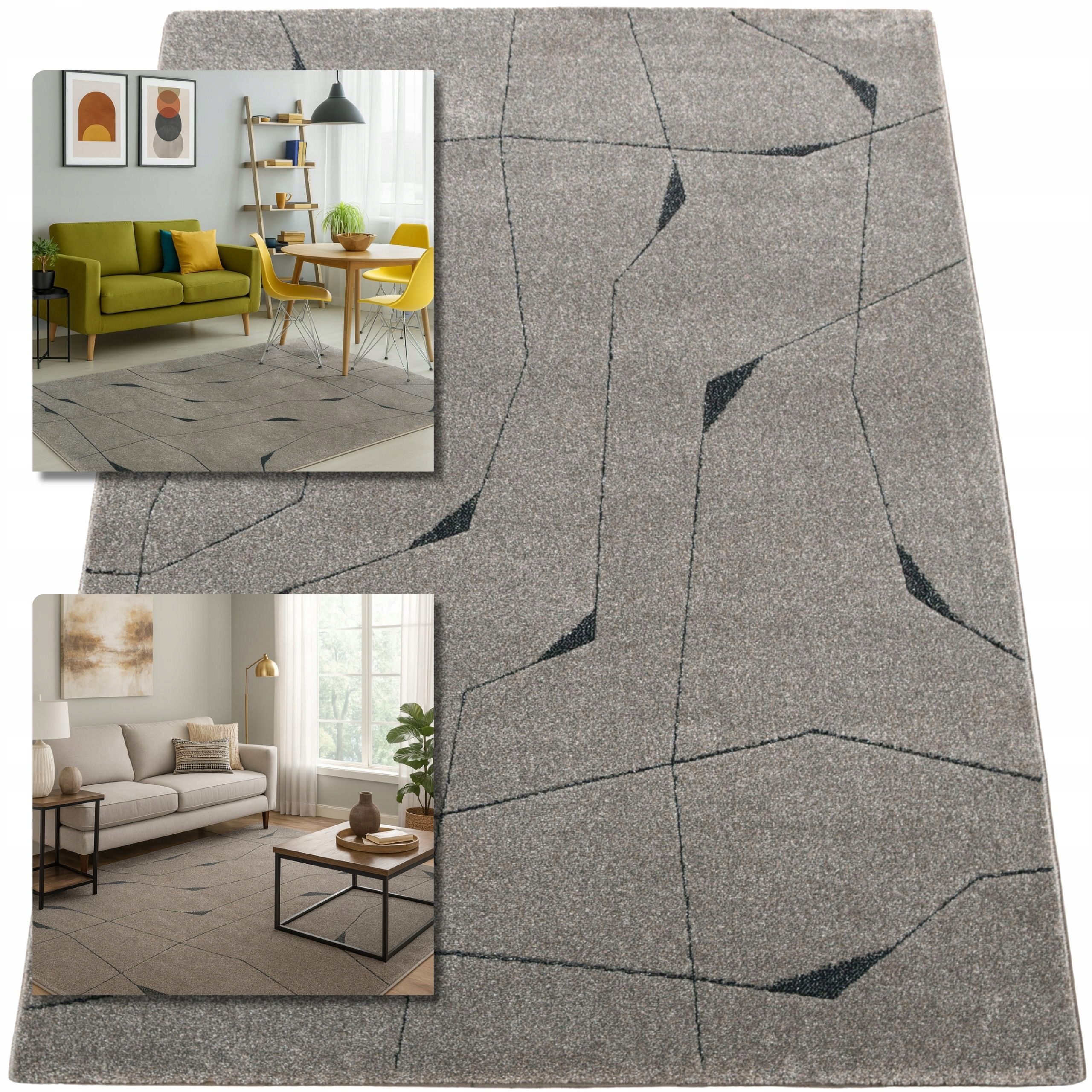 Koberec 240x340 Romantický Šedý Koberec Do Obývacího Pokoje Loft Moderní Koberec