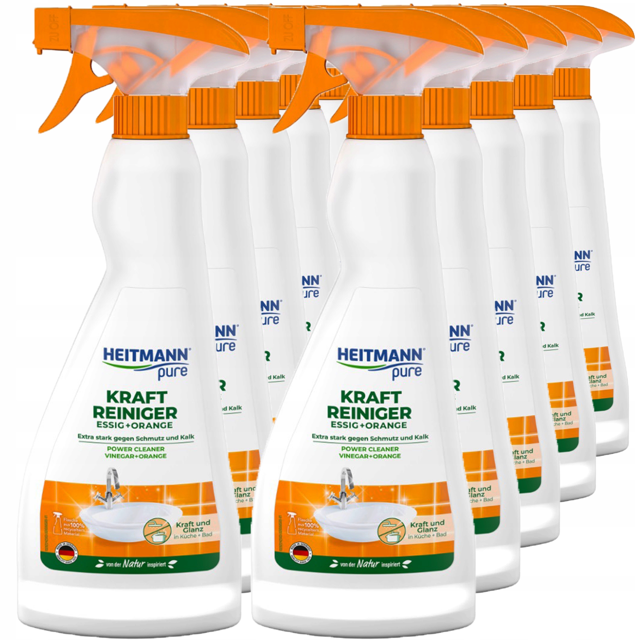 Levně Tekutý odvápňovač – čisticí sprej s pomerančovým octem Heitmann 10 x 500 ml