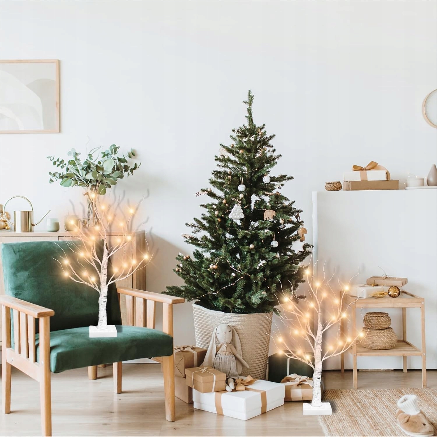 Sada 2 Balení Led Lampa Bříza 60 CM Ohebné Větve Ideální Pro Dekoraci