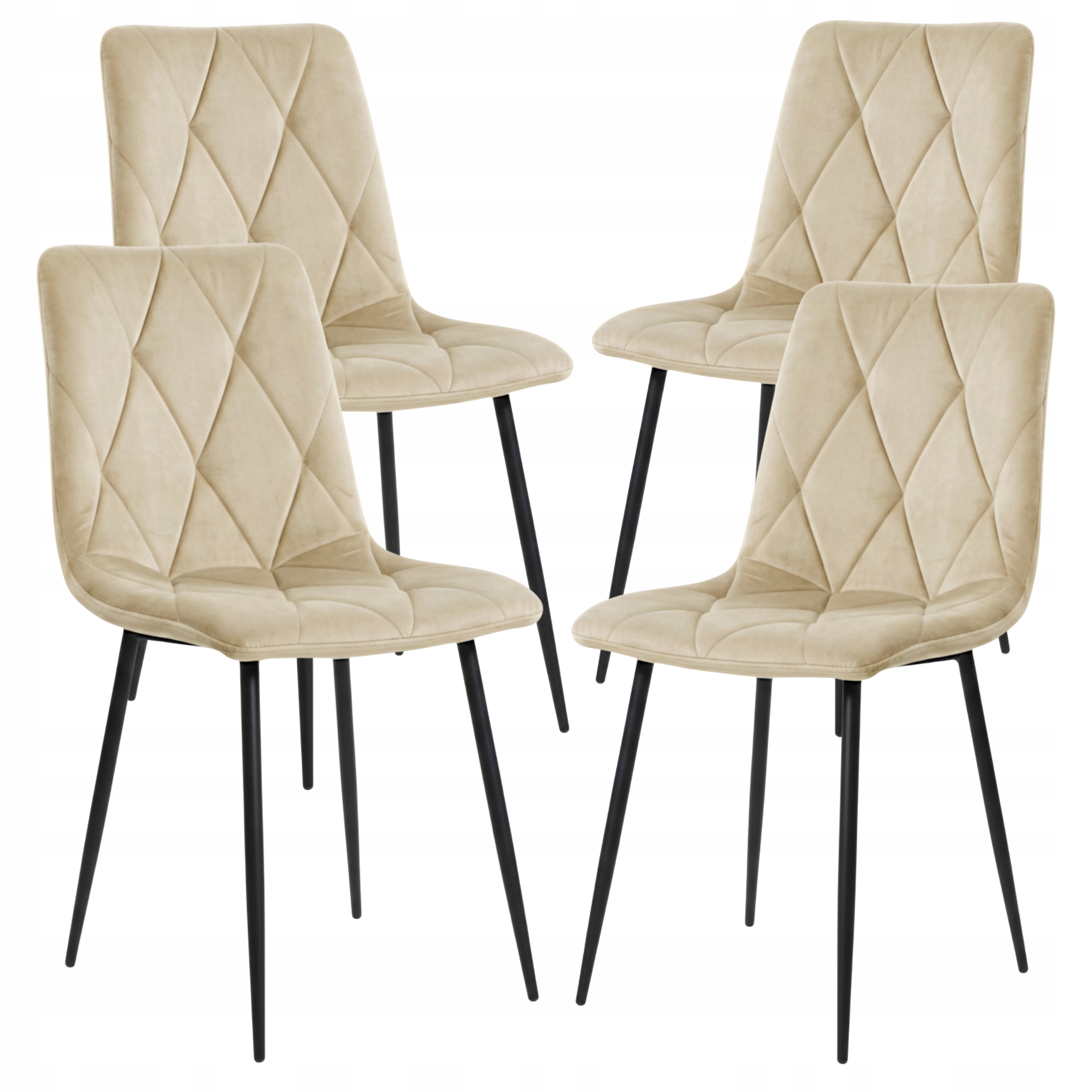 Čalouněné křeslo béžové 4 ks Oekotex do kuchyně obývacího pokoje Velurové židle