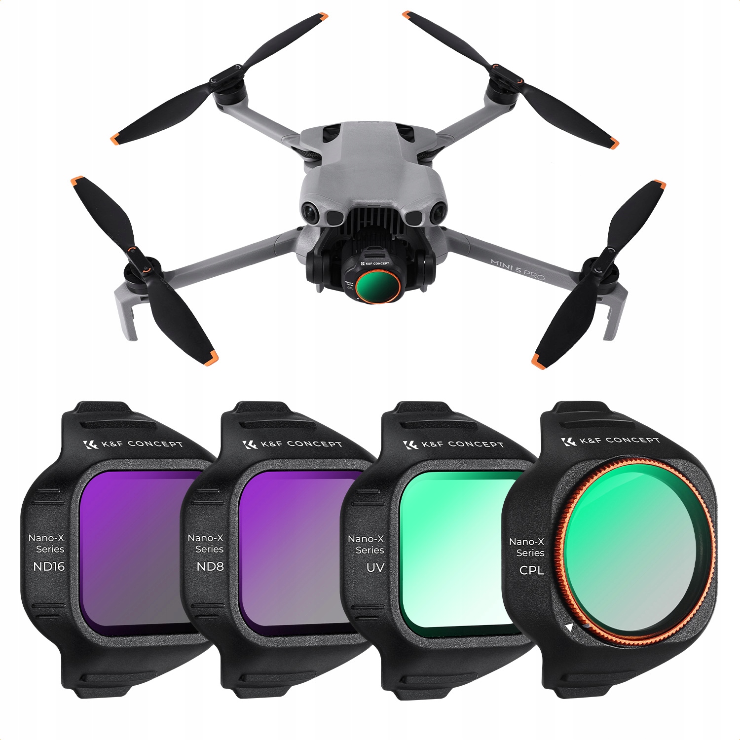 Sada 4 filtrů pro dron Dji Mini 5 Pro (UV+CPL+ND8+ND16) K&f Concept