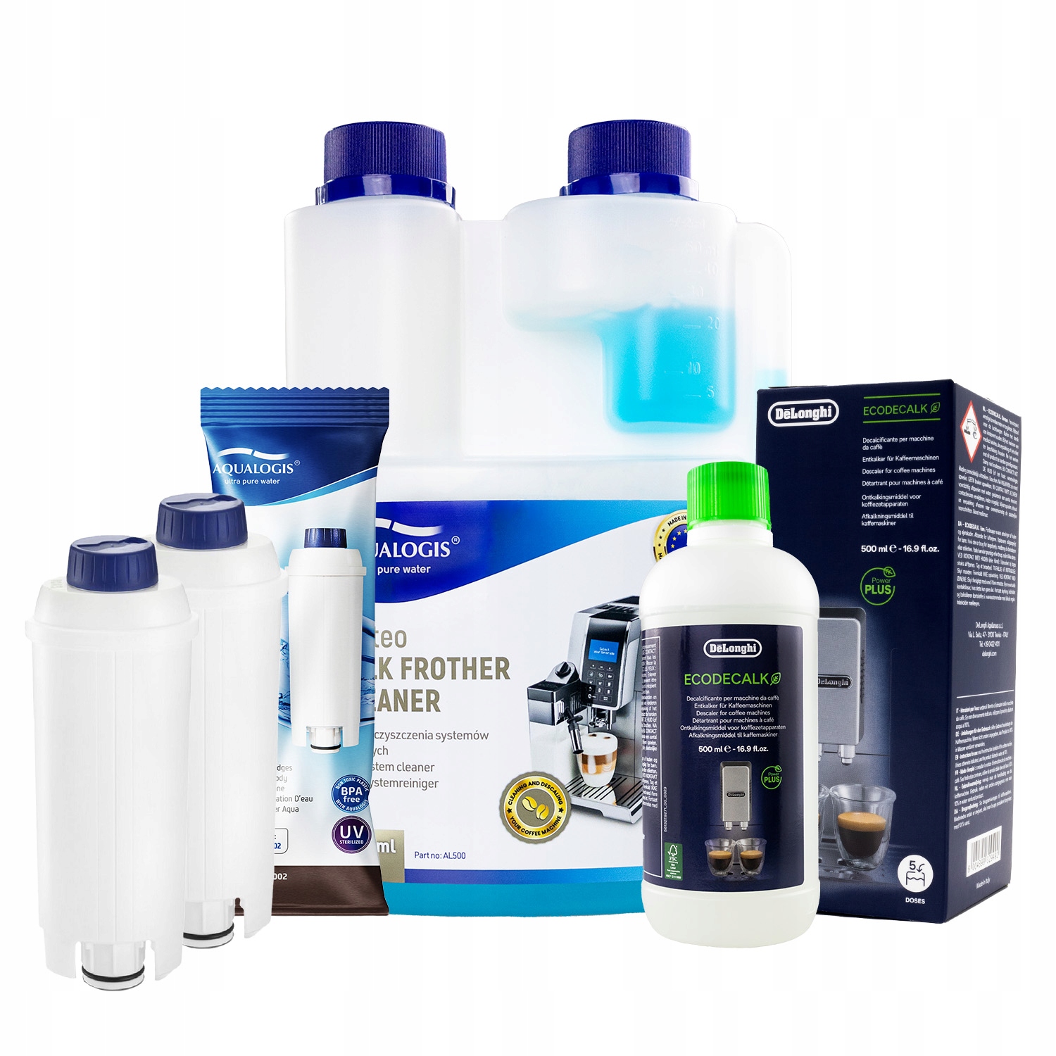2x Filtr do kávovaru Delonghi AL-S002 Tekutina 500 ml EcoDecalk 500 ml