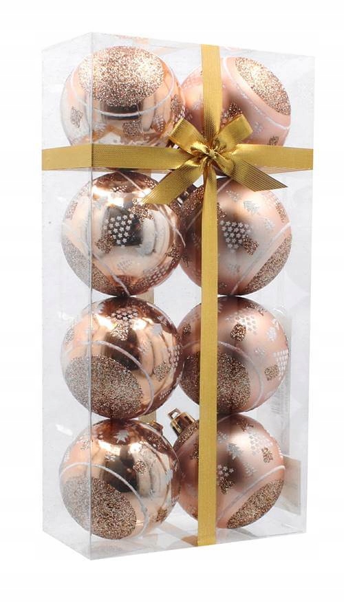 

Ozdobne bombki Rose gold 6cm kpl. 8 szt. Choinka