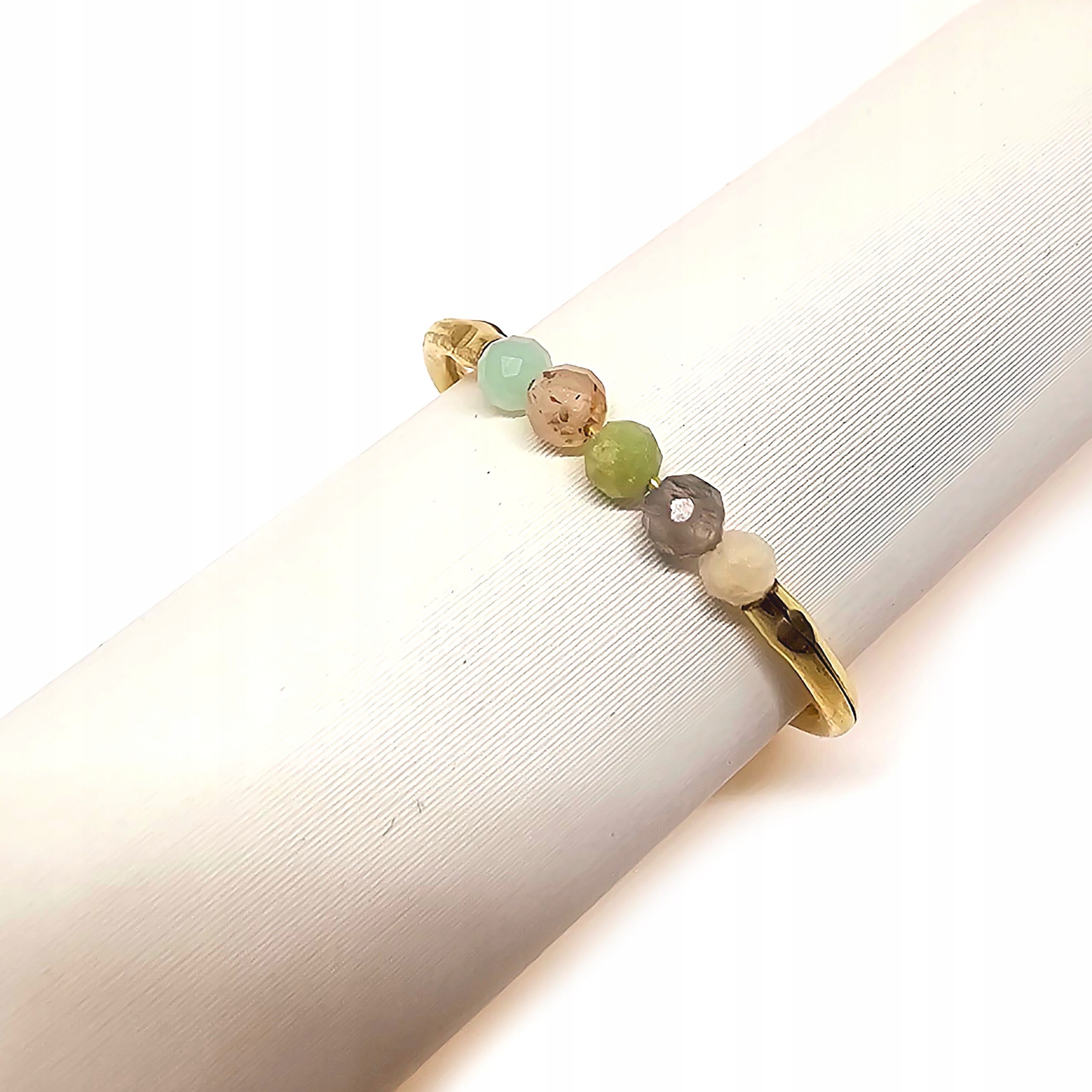 Zlatý prstýnek s přírodním turmalínovým turmalínem, barevné zlato 585