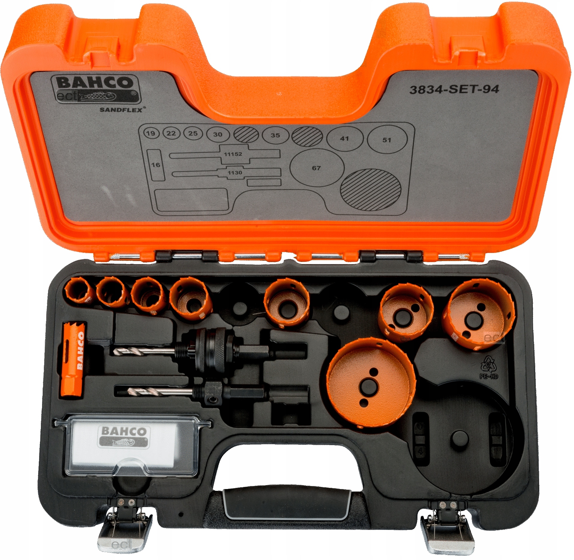 BAHCO 3834-SET-94 ZESTAW OTWORNIC SANDFLEX
