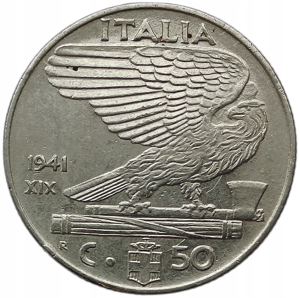 OLASZORSZÁG 50 CENTESIMI 1941 XIX. ÉV - SAS MADÁR - VITTORIO EMANUELE ...