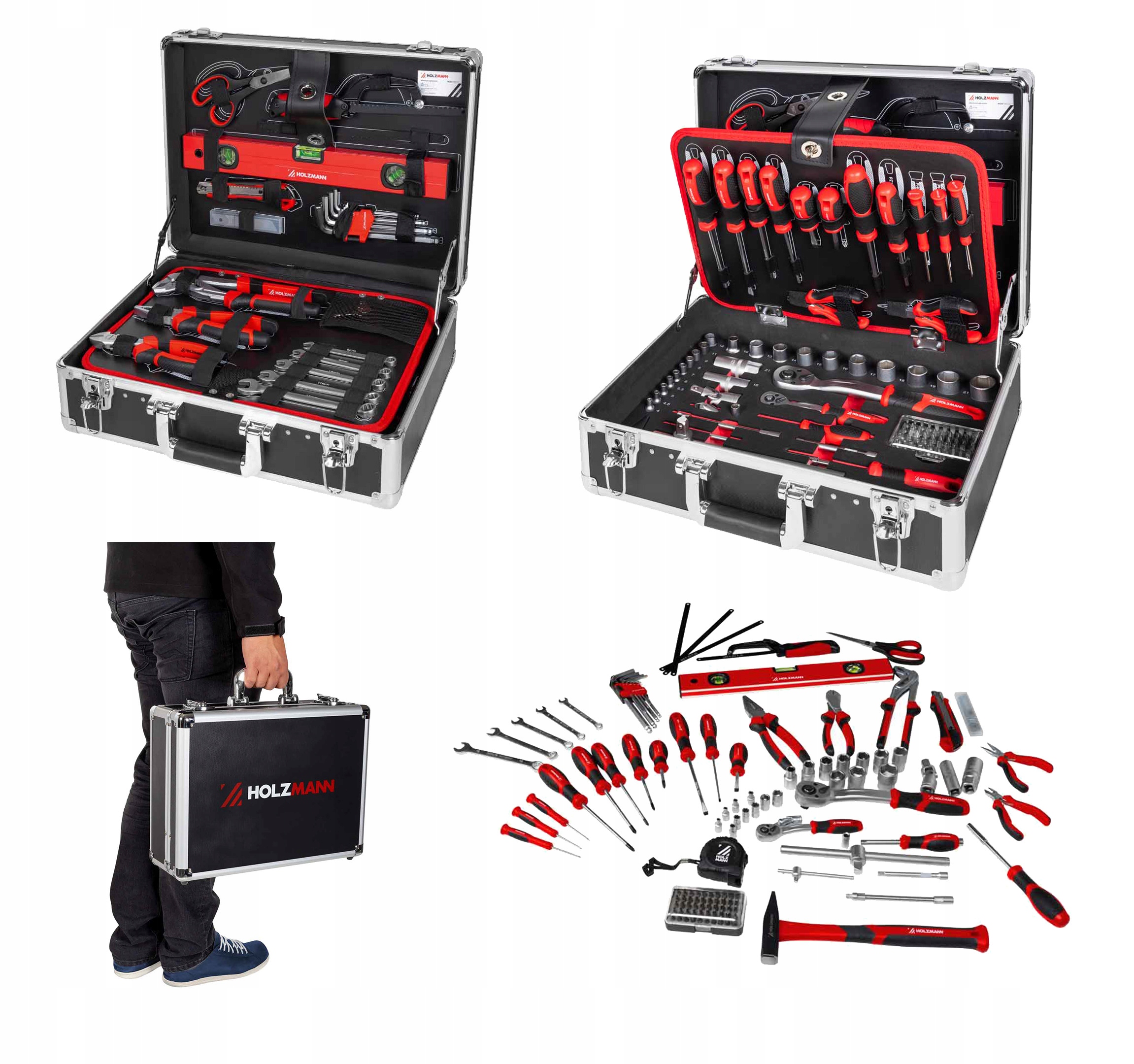 Kufr na nářadí, box s příslušenstvím, držák, 119 kusů nářadí