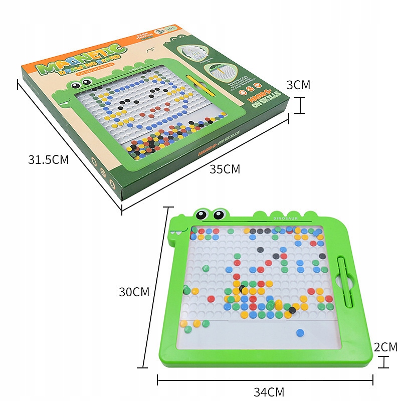 TABLICA MAGNETYCZNA MAGPAD MONTESSORI MOZAIKA DUŻA UKŁADANKA KROPKI Materiał plastik