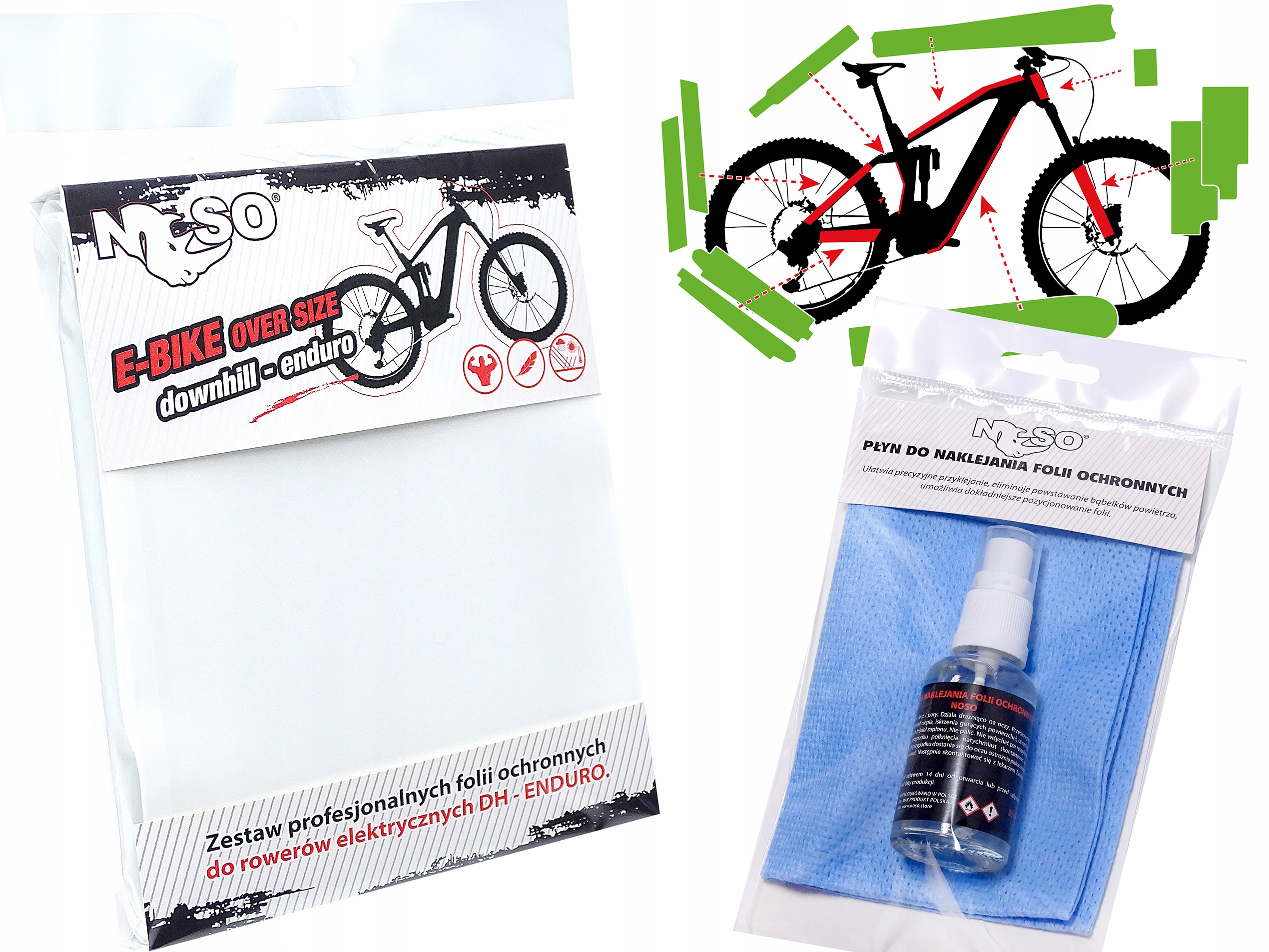 Folia ochronna na rower E-bike Dh zestaw XXL|folia błysk 5 lat Strong