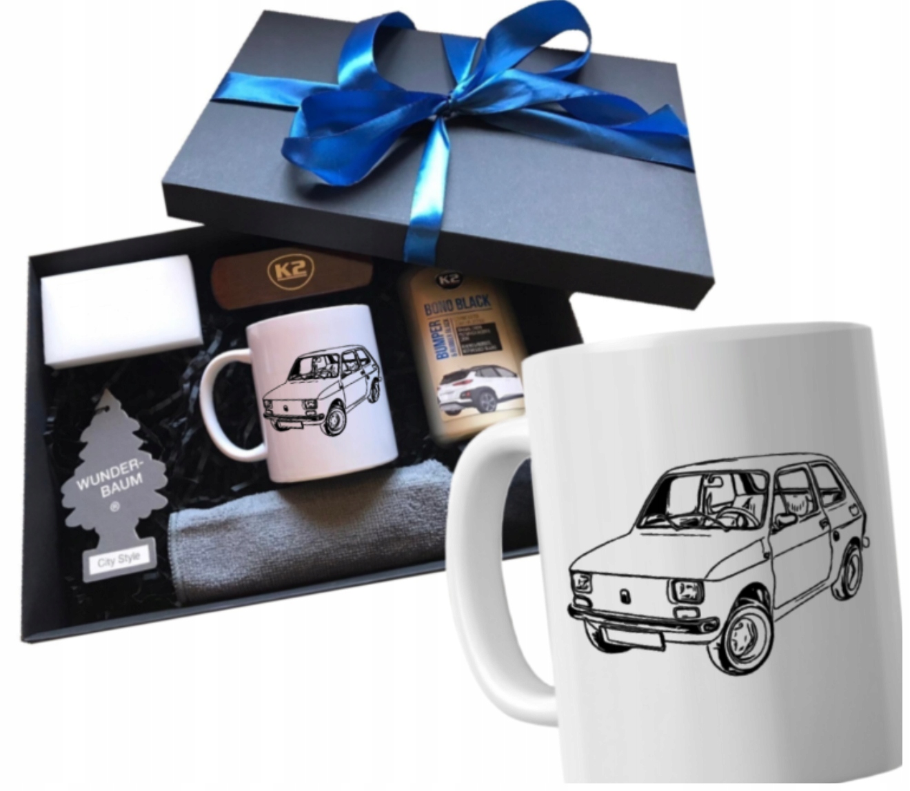 Sada hrnků s vychytávkami Dárek k narozeninám a jmeninám polský Fiat 126p 126P