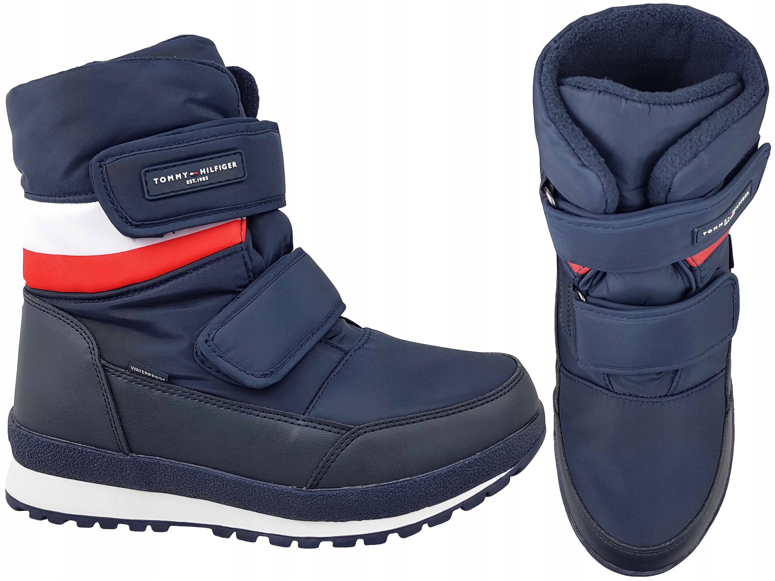 TOMMY HILFIGER ŚNIEGOWCE BUTY DAMSKIE OCIEPLANE Wzór dominujący logo