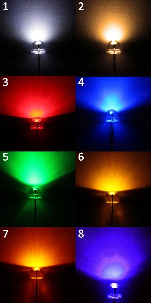 DIODY LED BIAŁE I KOLOROWE 5mm 25 SZTUK dioda Marka Lokta