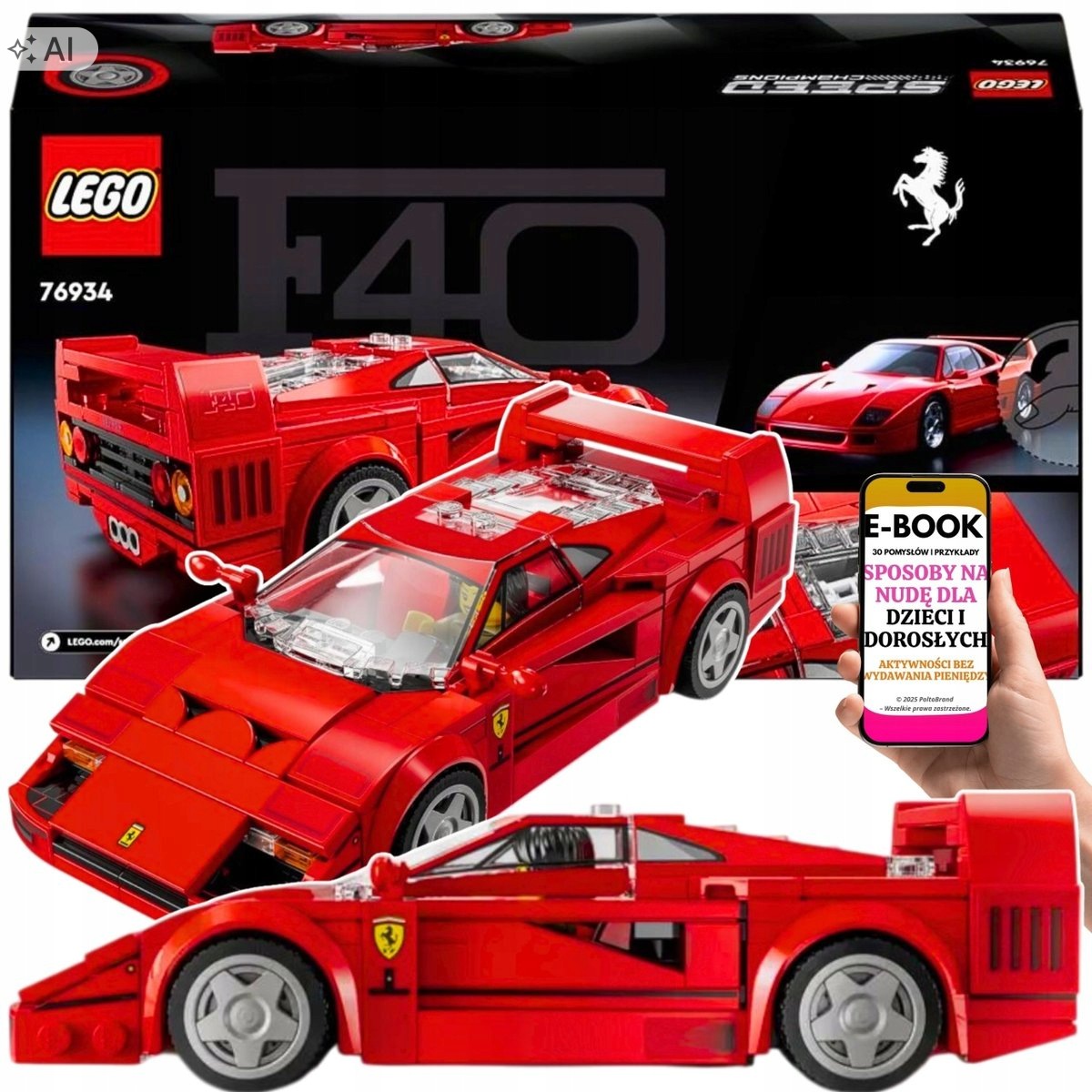 Lego Autko Ferrari F40 Miłośników Dla Dziecka EBOOK-3