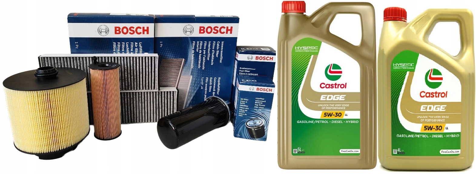 Bosch Sada Filtrů Olej Castrol 5V30 9 L Audi A6 C6 04- 3.0 Tdi Bmk 225 Km