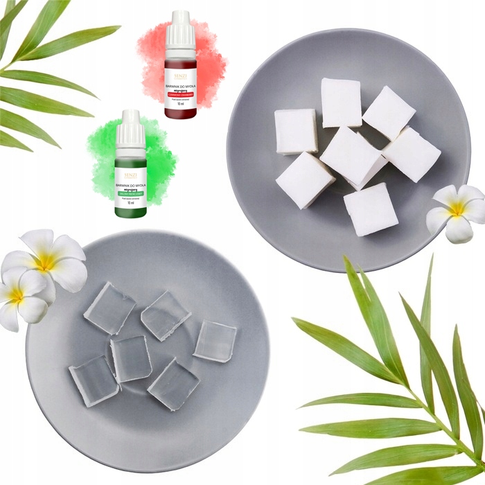 Mýdlová báze Bílá Transparentní 2x1 kg Migrující barviva 2x10 ml Sada