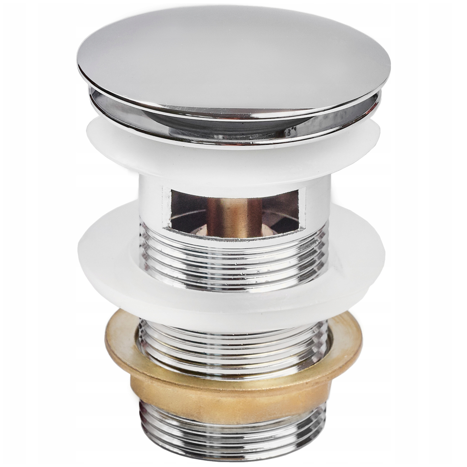 KOREK KLIK-KLAK AUTOMAT MOSIĘŻNY UMYWALKOWY CHROM