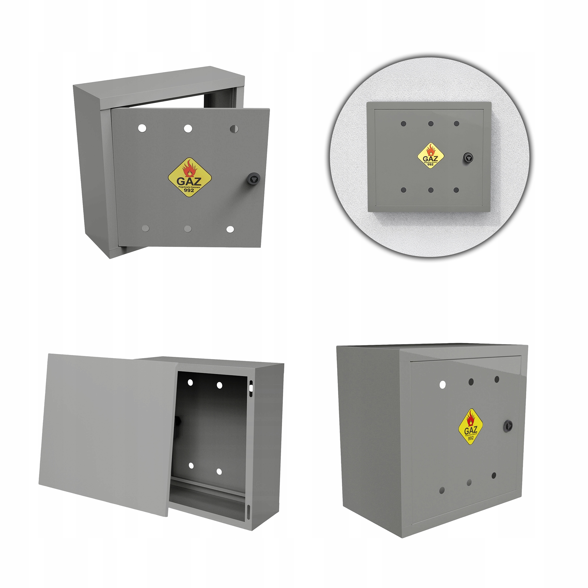 Plynová Skříňka 40x40x25 Šedá Skříňka Se Zády Na Plynový Ventil Ocelová