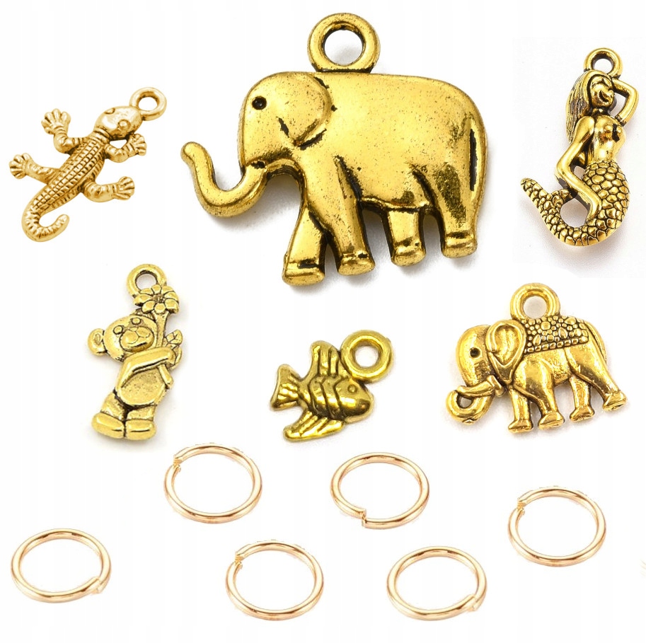 Zawieszki Metalowe Charms do Bransoletek Zakładek Mix 6szt 6 ogniw