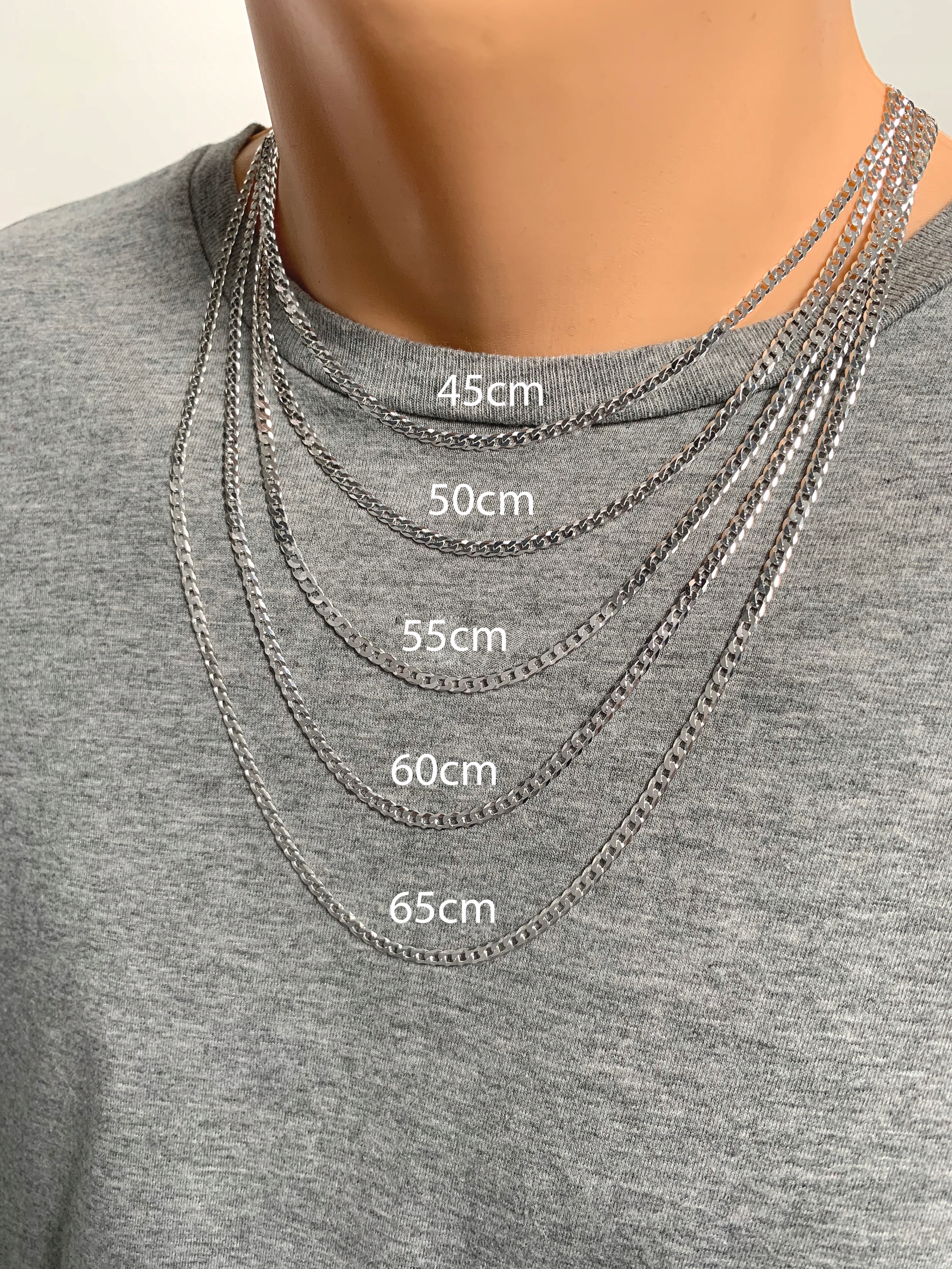 ŁAŃCUSZEK SREBRNY MĘSKI PANCERKA 65cm PEŁNY DIAMENTOWANY SREBRO PRÓBA 925 Materiał srebro