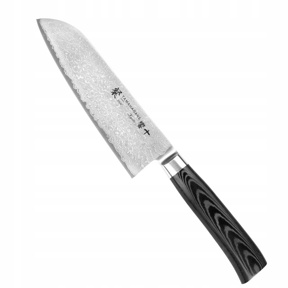 Tamahagane Kyoto VG-5 Japonský kuchynský nôž Santoku na zeleninu 61 Hrc 17,5 cm
