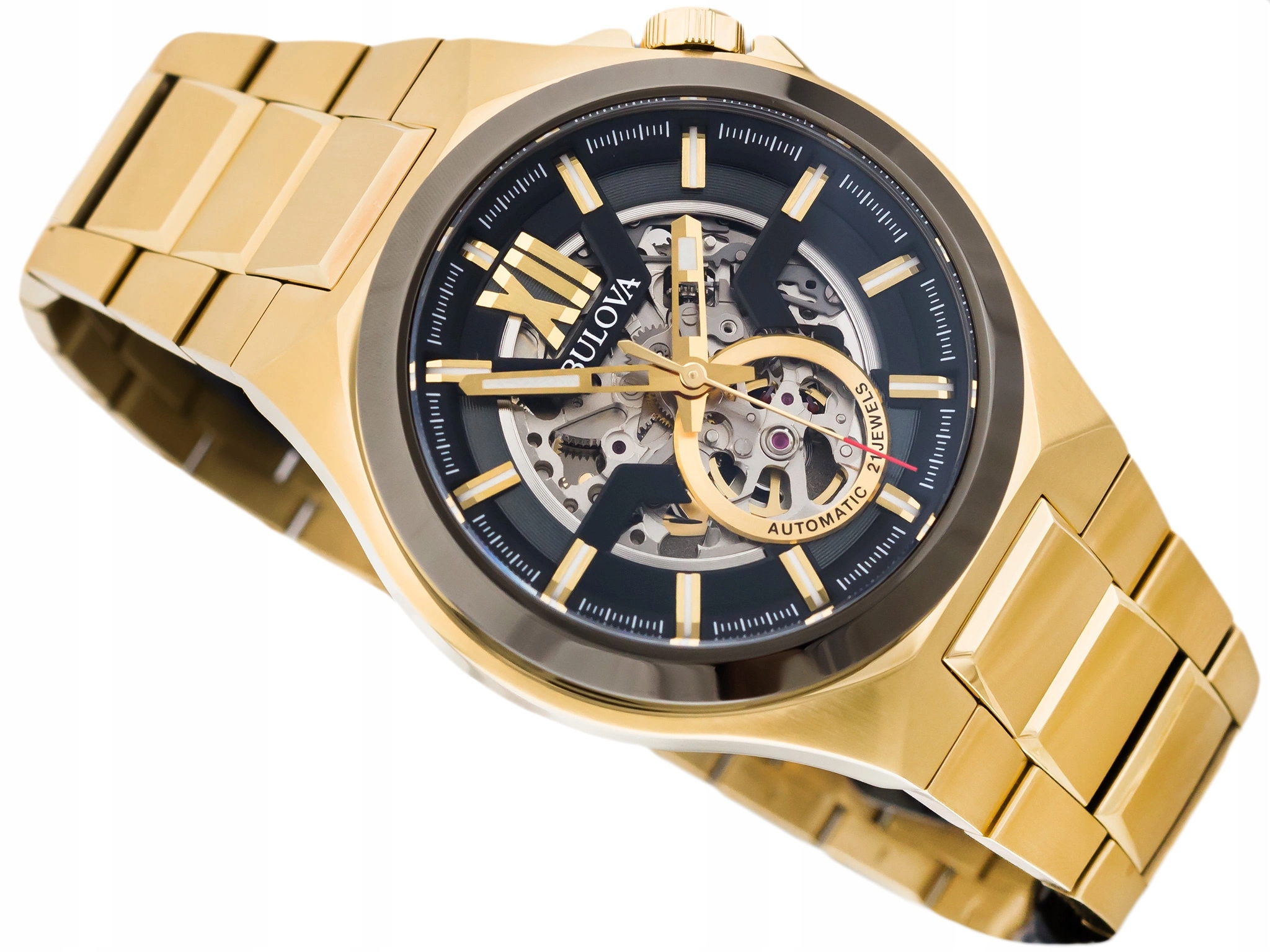 Pánské Hodinky Bulova 98A178 Automatické Zlaté 100 M