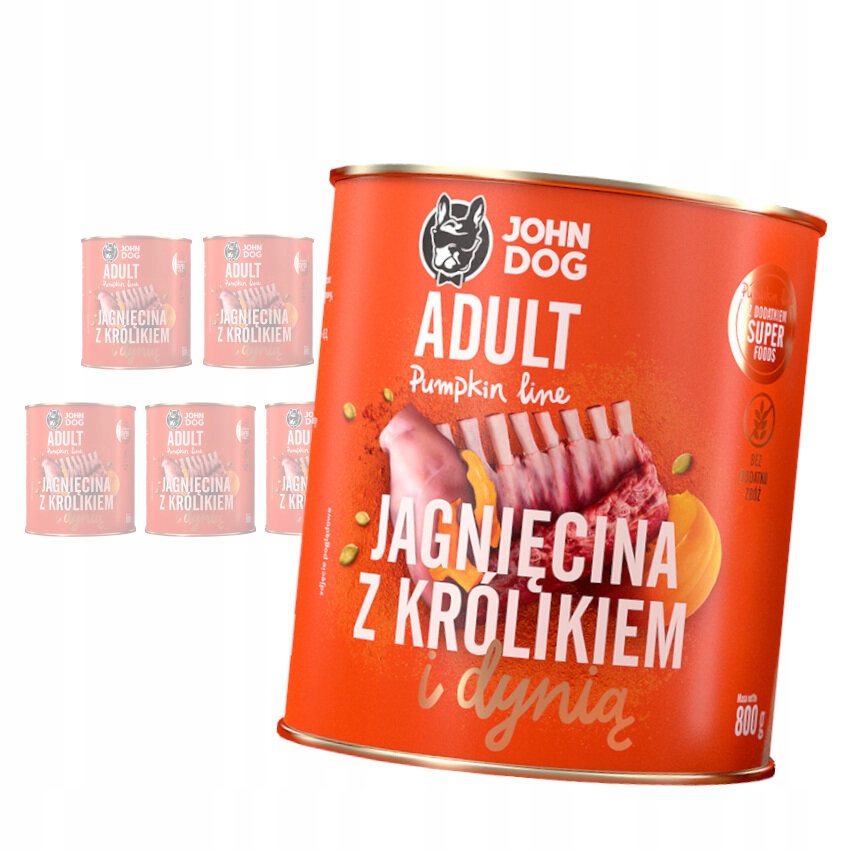 John Dog Jehněčí Králík Krmivo Pro Psa 6x800g