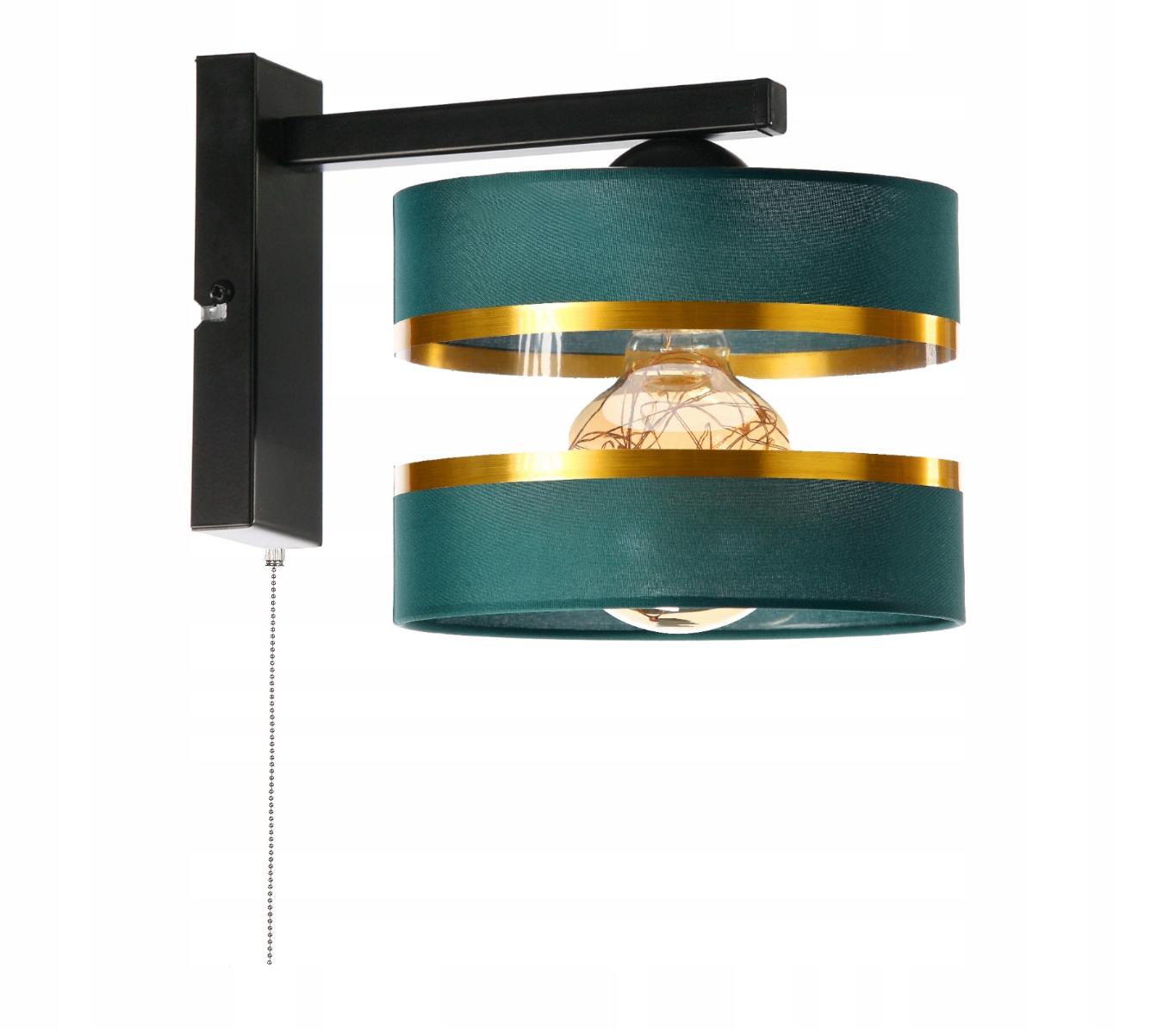 

Kinkiet z włącznikiem Złoty E27 20cm Led abażur