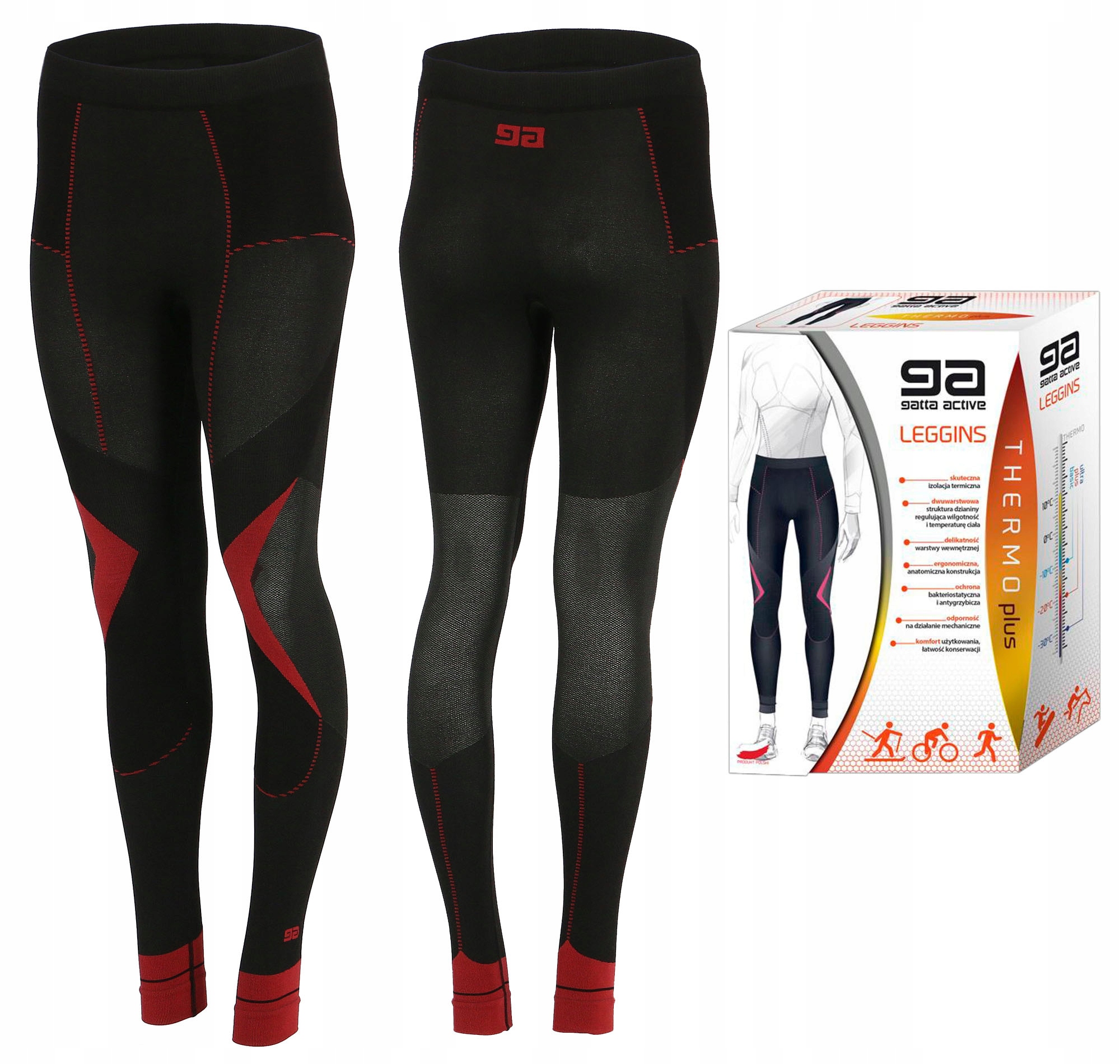 Dámské termoaktivní kalhoty Gatta Active Thermo Plus černé/červené S