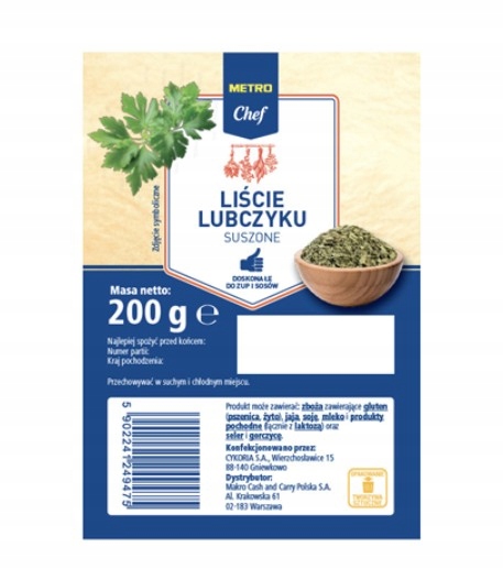 Metro Chef Listy libečku sušené 6 x 200 g sada koření velké balení