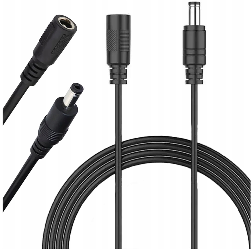 

Przedłużacz 12V DC 2,1/5,5mm Gniazdo/Wtyk 5m