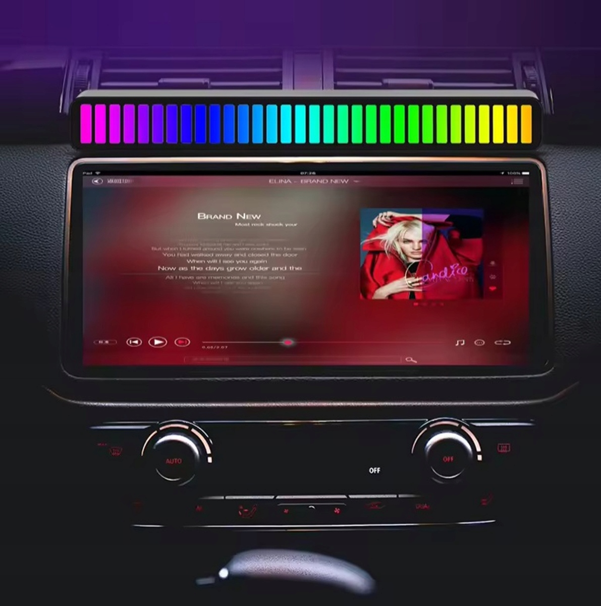 Wskaźnik wysterowania audio 32LED RGB equalizer linijka świetlna USB-C Model NAR-274
