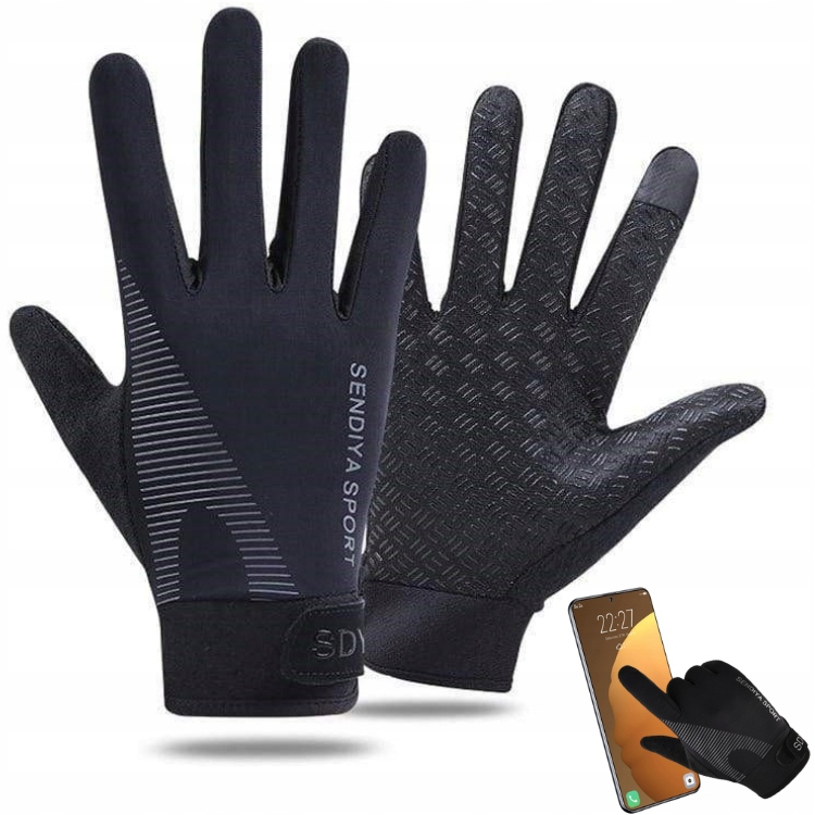 RĘKAWICZKI ROWEROWE SPORTOWE ANTYPOŚLIZGOWE DOTYKOWE ODDYCHAJĄCE LEKKIE M