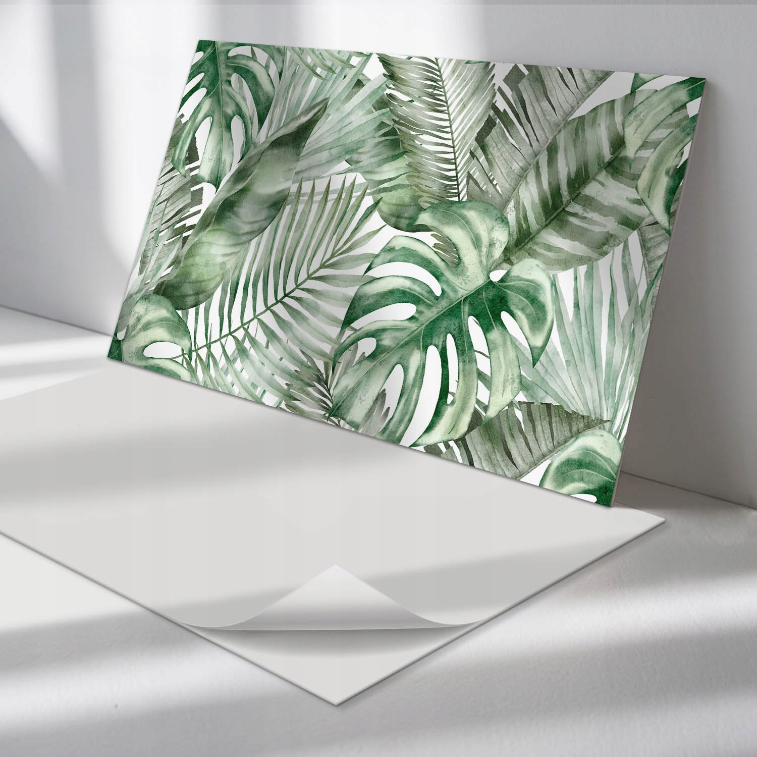 Sada samolepiacich panelov Tropické listy v vzore 6 ks 60x30 cm