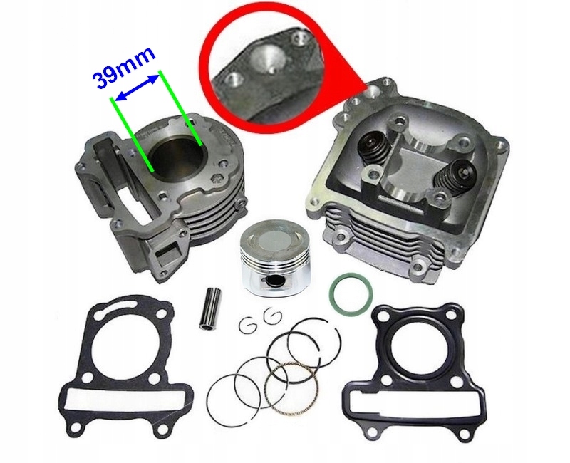 Cylinder Głowica 50cc do skutera Lingben LB50QT 50 4T Sls