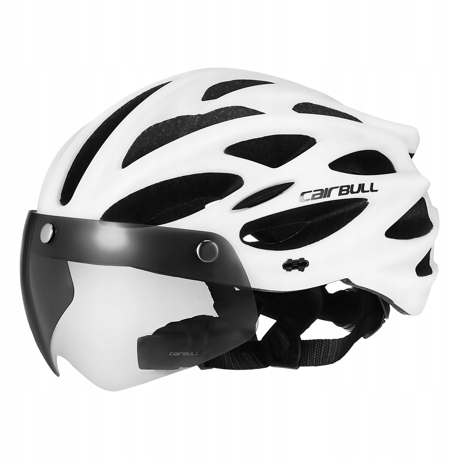 Cyklistická helma s brýlemi, lehká, nastavitelná, černobílá, 59-61 cm