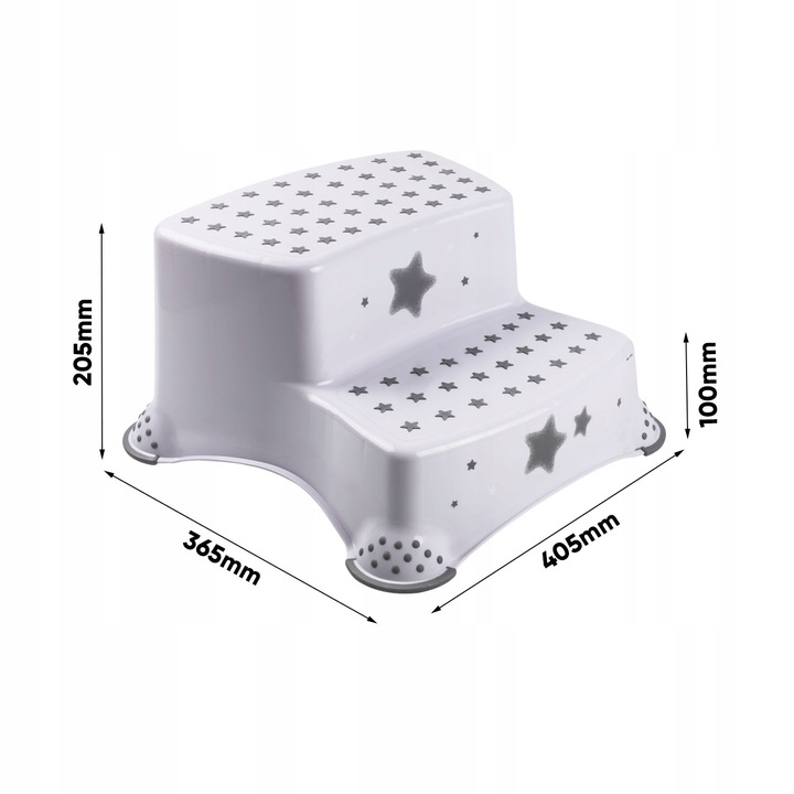 PODEST DWUSTOPNIOWY ANTYPOŚLIZGOWY KOSMICZNY BIAŁY IGOR STARS KEEPER