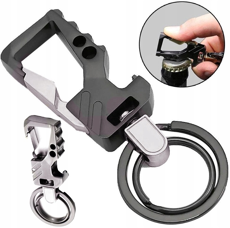 Metalowy Męski Brelok do kluczy paska prezent elegancki z otwieraczem Model 5904555958227