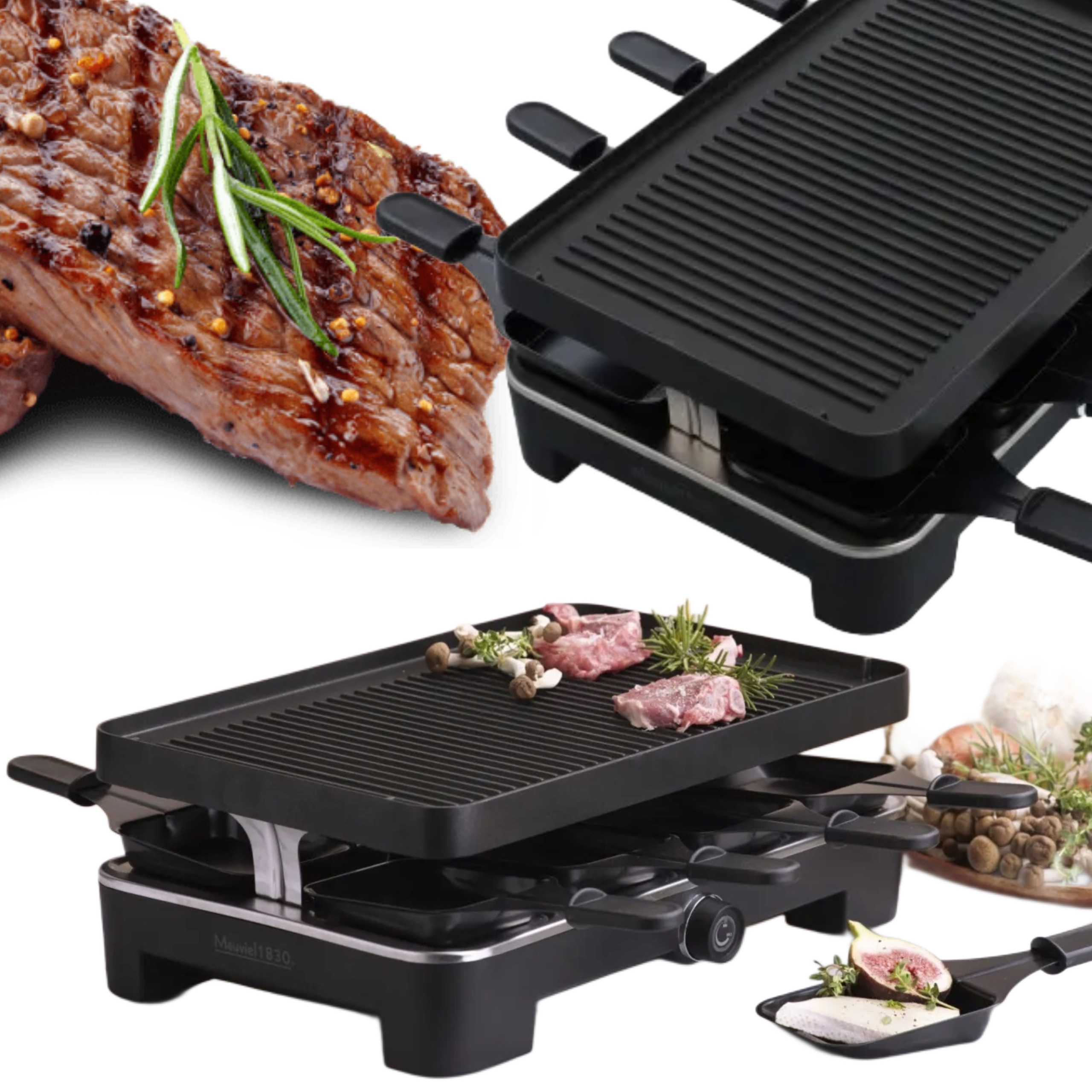Elektrický Gril Nepřilnavý, Oboustranná Deska Velká Mauviel 1200W