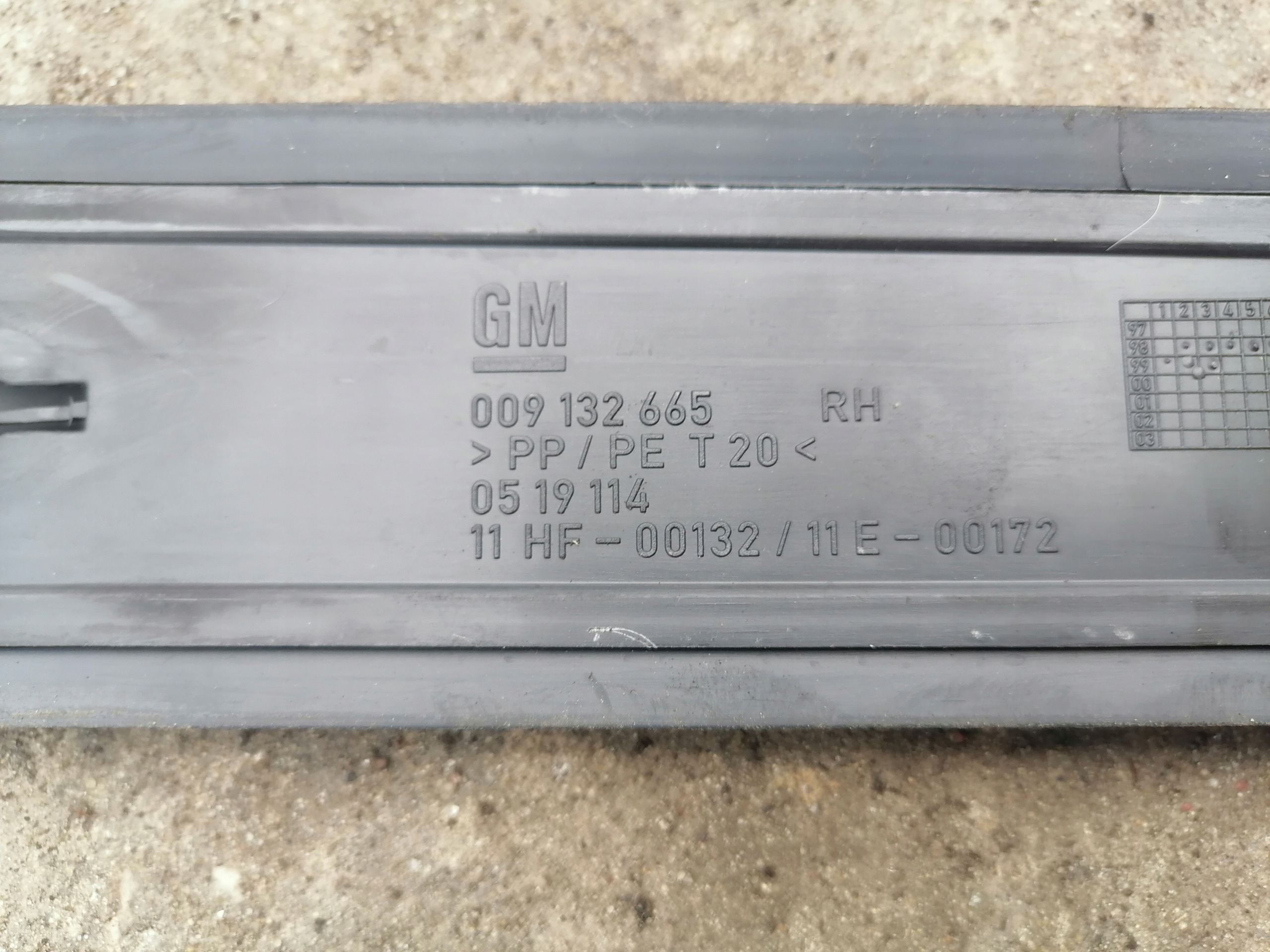 Dichtsatz SLUPKA rechts OPEL ZAFIRA A 009132665