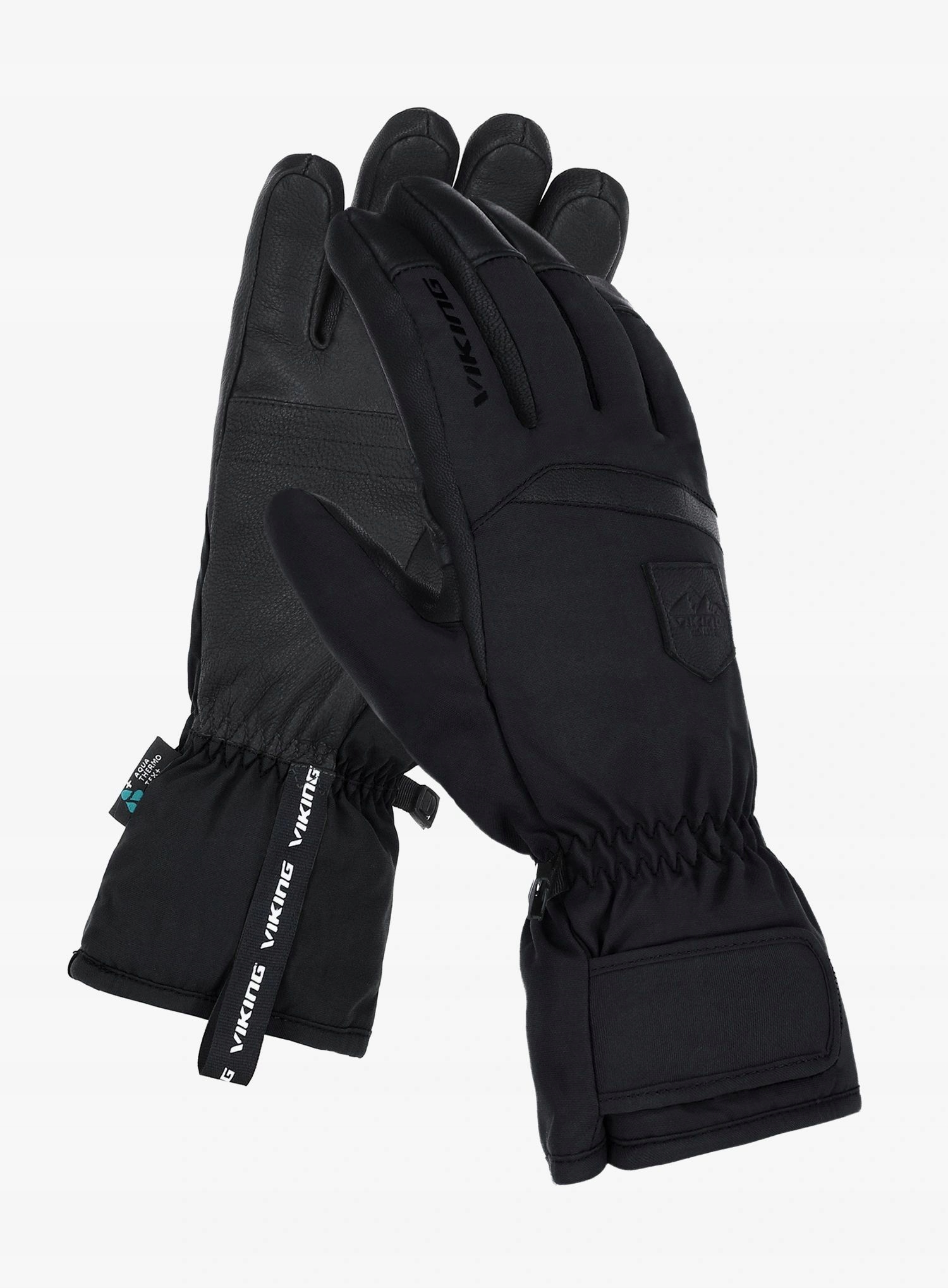 Lyžařské rukavice Viking Lars Ski černé/černá kůže, velikost 8