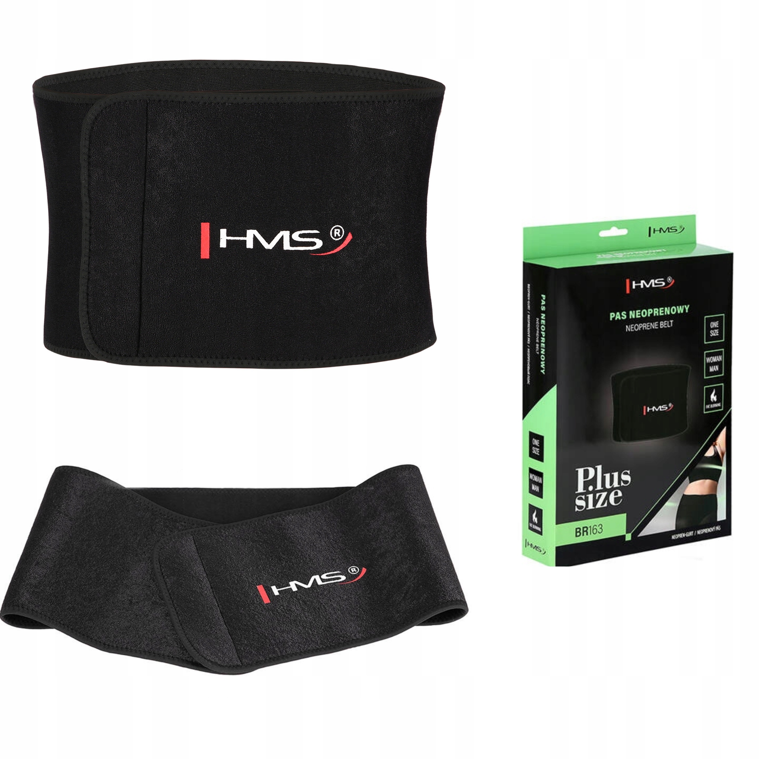 Czarny Pas Neoprenowy Hms Plus Size Na Brzuch Wyszczuplający 130 CM