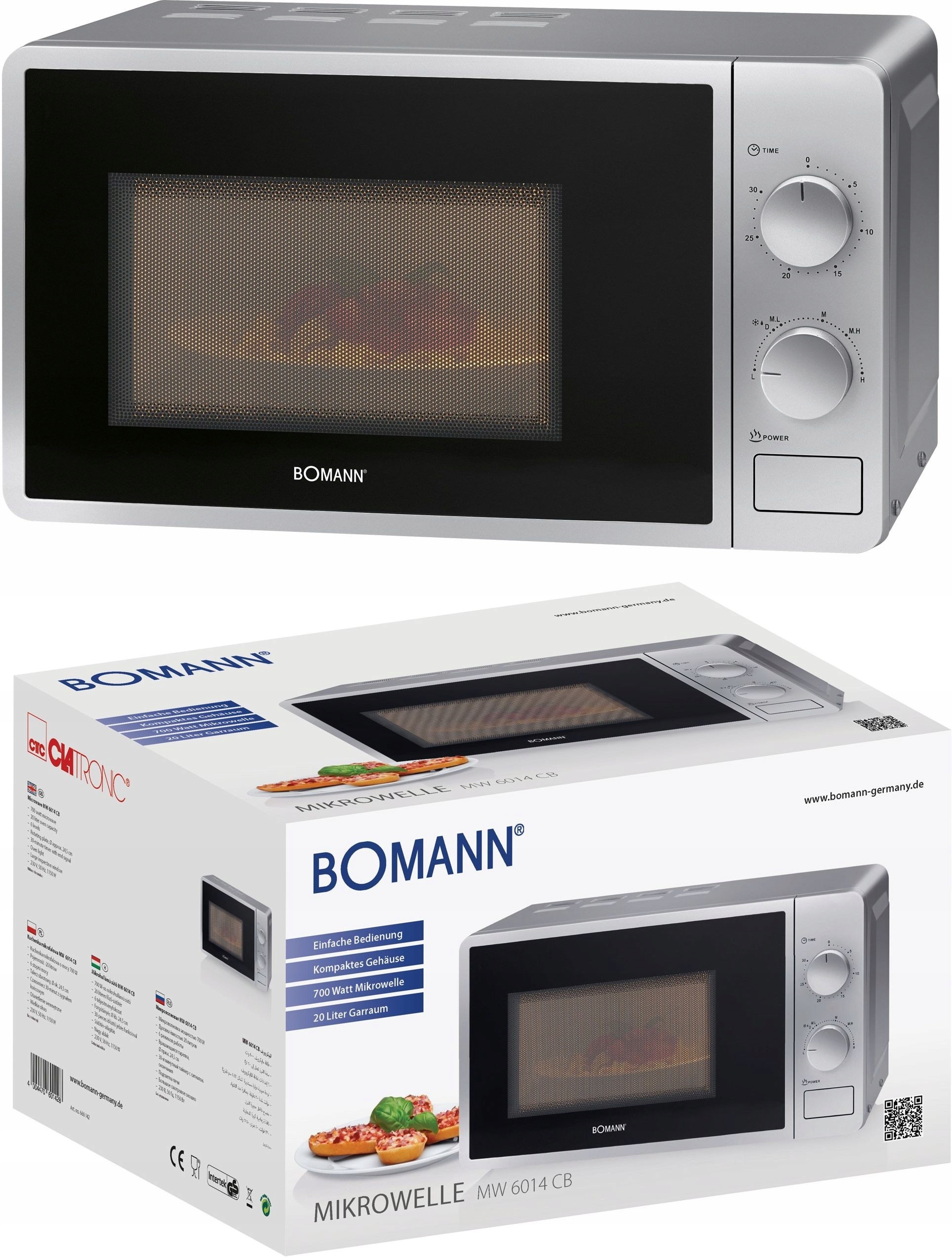 Kuchenka Mikrofalowa Z Grillem 2W1 Bomann Mwg 6014