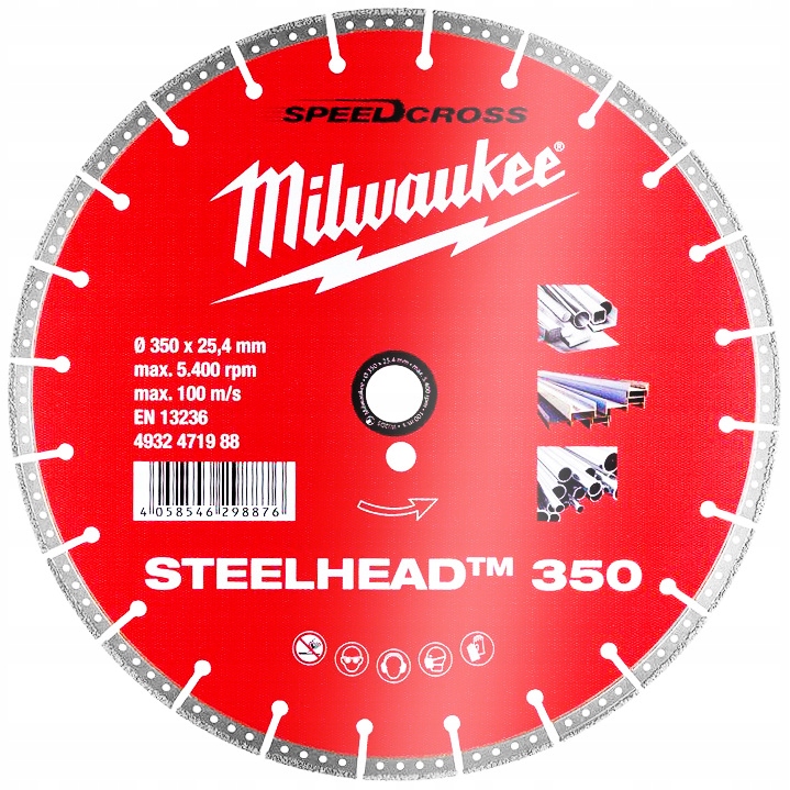 Tarcza Diamentowa Do Betonu 350mm x 25,4mm Steelhead Milwaukee 4932471988
