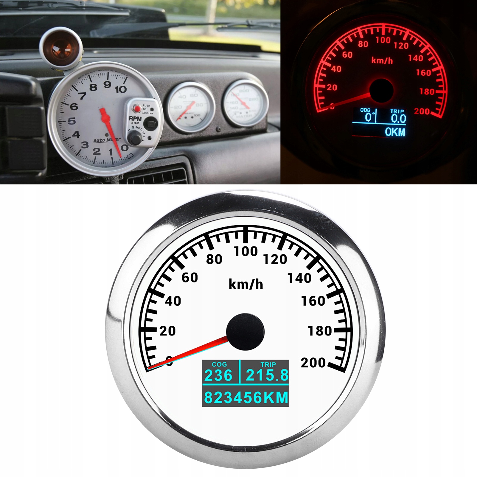 GPS prędkościomierz wskaźnik obrotomierz3w1 IP67 Dopasowanie do pojazdu produkt uniwersalny