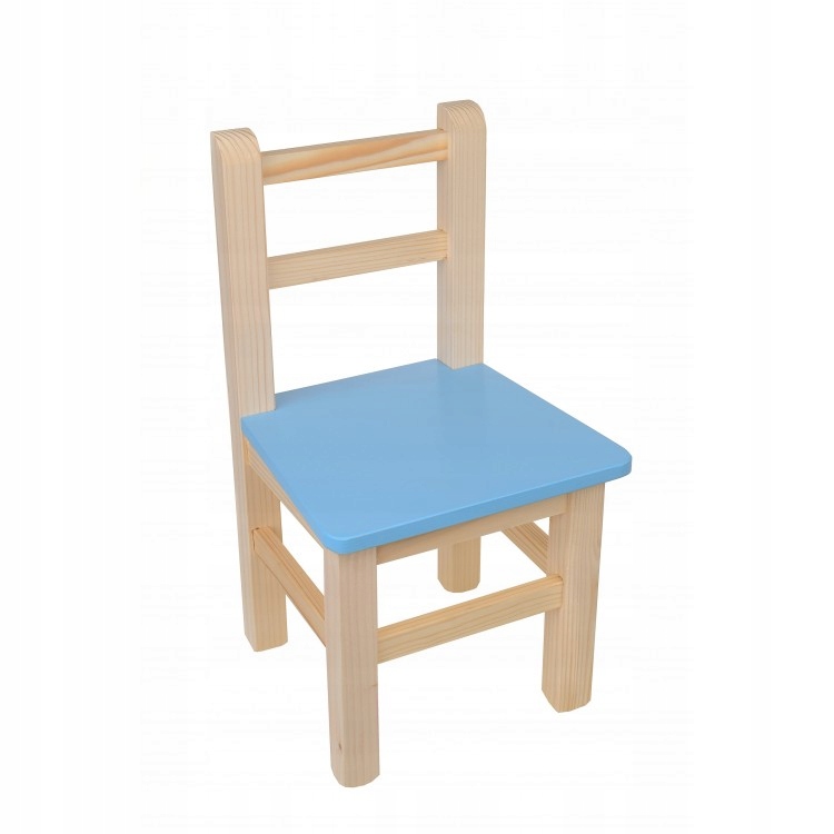 

Drewniane Krzesełko Dla Dzieci Eko Malowane Błękit