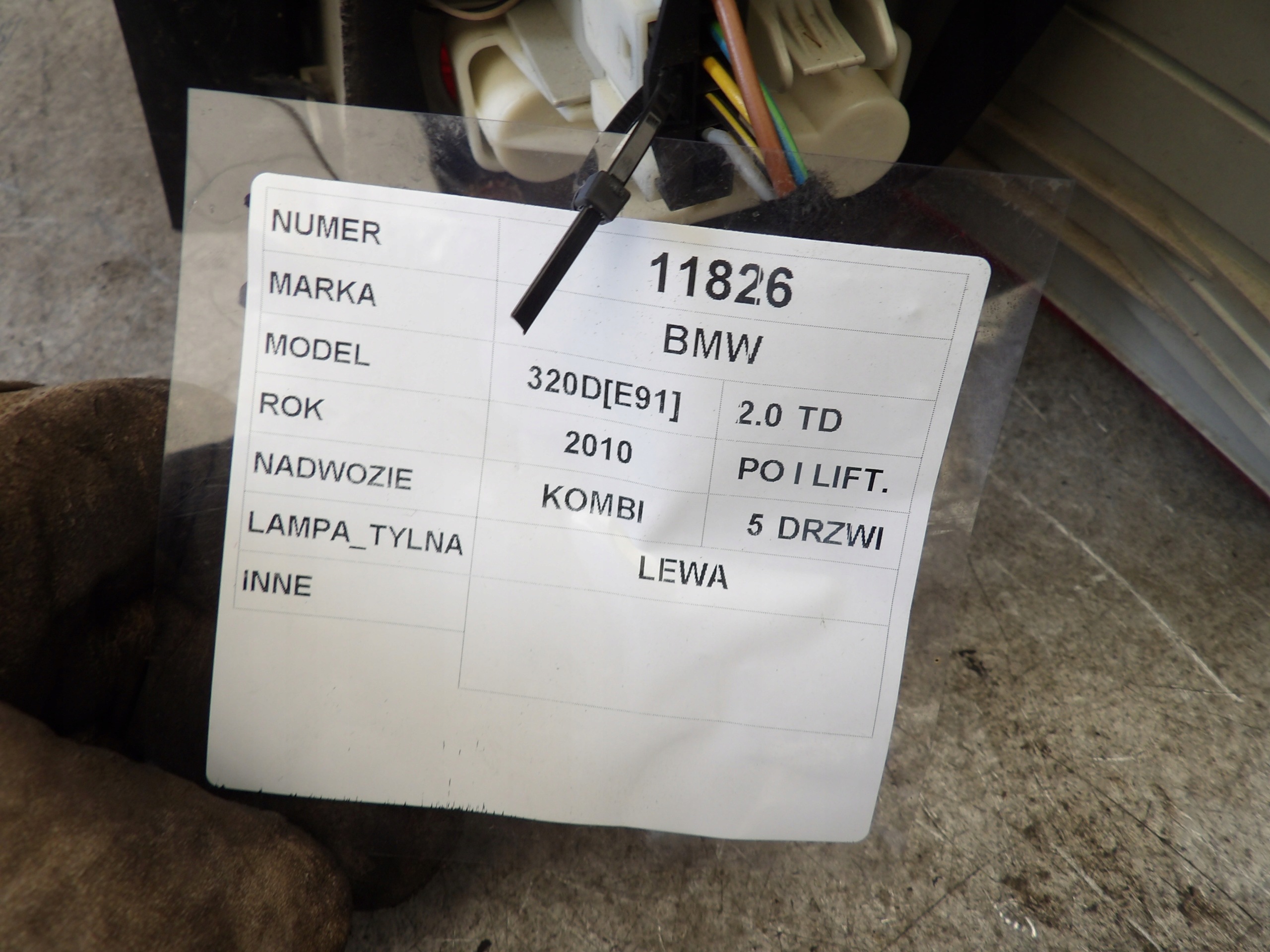 BMW 3 E91 light rear left kombi